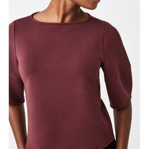 Spanx AirEssentials Puff Sleeve Desk to Dinner Top Spice Soft Terracotta Blouse